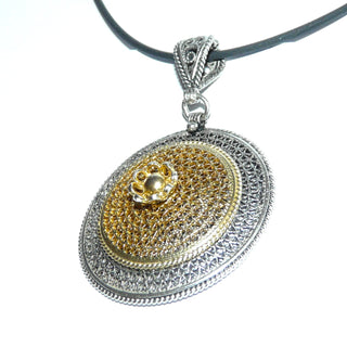 großer Filigran-Anhänger  Silber "Spitze in Metall" verewigt / An 0235