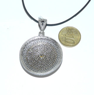 großer Filigran-Anhänger  Silber "Spitze in Metall" verewigt / An 0235