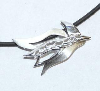 handgefertigtes Einzelstück, Anhänger aus 925 Silber, stilisierter Vogel, ca. 35 mm x 20 mm - handgefertigte Einzelstücke finden Sie nur bei der Goldschmiede Danilo!