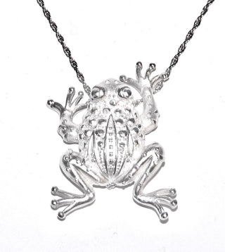 Unikat-Anhänger "Frosch", matt + hell in den Tiefen, polierte Oberfläche, ca. 45mm x 33mm + Kette (Länge 70cm, nicht im Preis enthalten) -Handgefertigtes Unikat! Nur im Danilo Gold Online Shop aus Hameln!