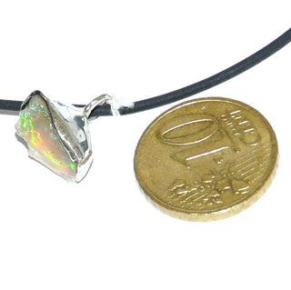 Handarbeit Unikat-Anhänger mit natürlichem äthiopischem Welo-Opal-Kristall in schillerndem Blau-Grün-orange, 925 Silber (ohne Kette) - handgefertigte Einzelstücke finden Sie nur bei der Goldschmiede Danilo!