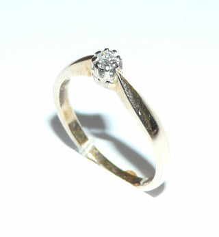 Antragsring, Verlobungsring, Solitär, zarter Brillant-Ring aus 585 Gelbgold, 0,12 Karat pique, Kronenfassung mit 8 Krappen, Ringweite 54,5 -	Handarbeiten online bestellen bei Juwelier & Goldschmiede Danilo!