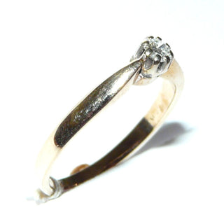 Antragsring, Verlobungsring, Solitär, zarter Brillant-Ring aus 585 Gelbgold, 0,12 Karat pique, Kronenfassung mit 8 Krappen, Ringweite 54,5 -	Handarbeiten online bestellen bei Juwelier & Goldschmiede Danilo!