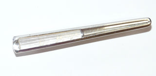Vintage-Einzelstück, Krawattenklemme, konische Krawattennadel 835 Silber mit weißem, gerieften Perlmutt, Länge 52,2 mm, Art Deco um 1930 - Vintage-Schmuck nur im Onlineshop von danilogold!