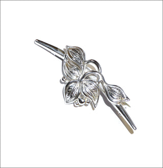 antikes Einzelstück, Vintage-Brosche, später Jugendstil, Stabnadel Blattranke mit Kügelchen aus 925 Silber, mit fein ausgearbeiteten Blättern, ca. 70,1 mm x 29 mm, später Jugendstil - beginnendes Art Deco um 1925 - Einzelstücke nur erhältlich bei www.danilogold-shop.de