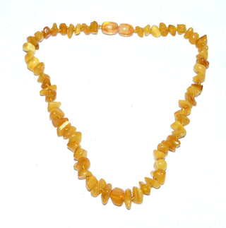 Einzelstück, Baby-Bernstein-Kette, polierte Splitter, durchgeknotet, hell-honiggelb Butterscotch, Dreh-Verschluß aus Kunststoff, Gesamtlänge 33 cm, kann beim Zahnen helfen -	Einzelstücke nur erhältlich bei www.danilogold-shop.de