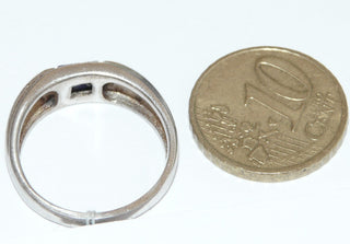 Einzelstück, Bandring aus 925 Silber mit einem leuchtend dunkelblauen Lapislazuli-Rechteck, glatt in die Ringschiene eingelegt, poliert, Ringweite 55,5 - Nur erhältlich bei www.danilogold-shop.de