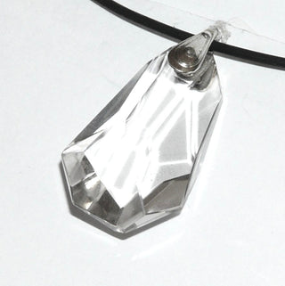 Einzelstück, großer facettierter Bergkristall-Anhänger mit einer Schlaufe aus 925 Silber, langes Pendel (Lieferung erfolgt ohne Kette) -	Unikatschmuck nur erhältlich im Onlineshop von Juwelier & Goldschmiede Danilo! 