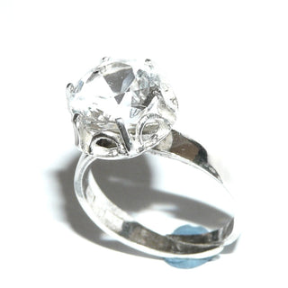 Bergkristall-Ring, Antragsring, Krönchen-Fassung Silber / Ri 0472