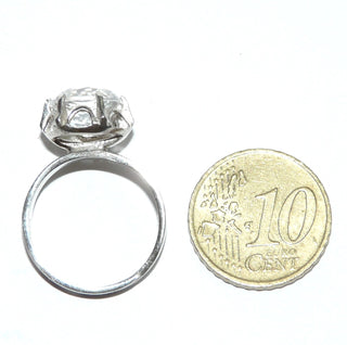 Bergkristall-Ring, Antragsring, Krönchen-Fassung Silber / Ri 0472