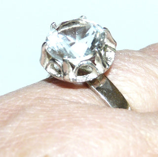 Bergkristall-Ring, Antragsring, Krönchen-Fassung Silber / Ri 0472