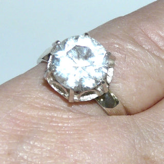 Bergkristall-Ring, Antragsring, Krönchen-Fassung Silber / Ri 0472