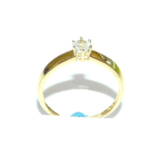 Einzelstück, Blautopasring, Solitärring, auch als Verlobungsring aus 585 Gold mit einem runden, funkelnd facettierten, hellblauen Edeltopas in 6 Krappen gehalten, dreieckige Ringschiene, poliert, Ringweite 55,5 - Goldschmiede Danilo