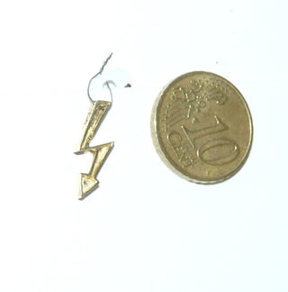 Einzelstück, Goldanhänger "Blitz" aus 585 Gold, darin 6 Diamanten von zusammen 0,05 Karat WP im Pavé gefaßt, zum Durchfädeln - Goldschmiede Danilo