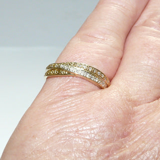 Diamantring, Antragsring, Verlobungsring  "ArtCartier" Gold, tricolor 0,10 Karat / Dia-0133