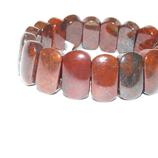 breites Einzelstück, Edelsteinarmband, roter Jaspis mit schöner Maserung, ca. 11x18mm, Gummizug, Innenumfang 18cm - Goldschmiede Danilo