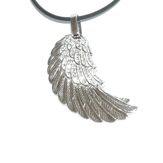 Einzelstück, Engelsrufer, großer länglicher Anhänger in Form eines Flügels aus massiv 925 Silber mit funkelnden Kristallen, große ovale Öse -	Einzelstücke nur erhältlich bei www.danilogold-shop.de