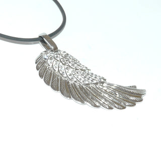 Einzelstück, Engelsrufer, großer länglicher Anhänger in Form eines Flügels aus massiv 925 Silber mit funkelnden Kristallen, große ovale Öse -	Einzelstücke nur erhältlich bei www.danilogold-shop.de