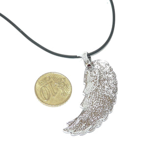 Einzelstück, Engelsrufer, großer länglicher Anhänger in Form eines Flügels aus massiv 925 Silber mit funkelnden Kristallen, große ovale Öse -	Einzelstücke nur erhältlich bei www.danilogold-shop.de