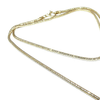 funkelndes Einzelstück, Schlangen-Collier, Schlangenkette, Schlauchkette, Halskette, funkelnd diamantierte Oberfläche aus 925 Silber vergoldet, Länge 50 cm, Durchmesser 1,9 mm, Federring -	Nur erhältlich im Onlineshop von Juwelier & Goldschmiede Danilo!