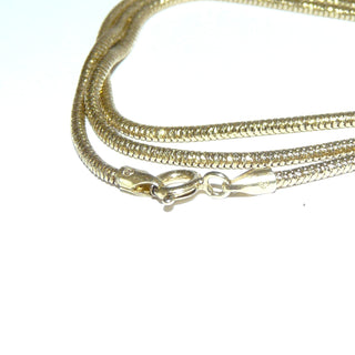 funkelndes Einzelstück, Schlangen-Collier, Schlangenkette, Schlauchkette, Halskette, funkelnd diamantierte Oberfläche aus 925 Silber vergoldet, Länge 50 cm, Durchmesser 1,9 mm, Federring -	Nur erhältlich im Onlineshop von Juwelier & Goldschmiede Danilo!