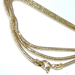 funkelndes Einzelstück, Schlangen-Collier, Schlangenkette, Schlauchkette, Halskette, funkelnd diamantierte Oberfläche aus 925 Silber vergoldet, Länge 50 cm, Durchmesser 1,9 mm, Federring -	Nur erhältlich im Onlineshop von Juwelier & Goldschmiede Danilo!
