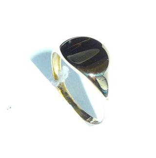 flaches Einzelstück, Goldring, klassischer Herrenring, kleiner Siegelring aus 333 Gold, mit einer ovalen Fläche quer zum Finger, für Gravuren geeignet, poliert, schlicht & schön am kleinen Finger, Ringweite 48 - Goldschmiede Danilo
