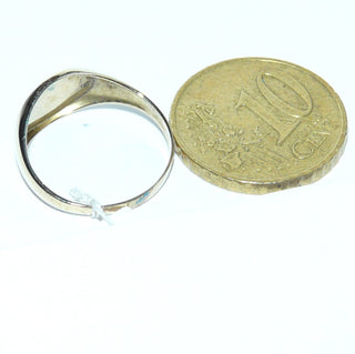 flaches Einzelstück, Goldring, klassischer Herrenring, kleiner Siegelring aus 333 Gold, mit einer ovalen Fläche quer zum Finger, für Gravuren geeignet, poliert, schlicht & schön am kleinen Finger, Ringweite 48 - Goldschmiede Danilo