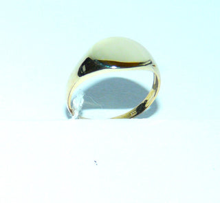 flaches Einzelstück, Goldring, klassischer Herrenring, kleiner Siegelring aus 333 Gold, mit einer ovalen Fläche quer zum Finger, für Gravuren geeignet, poliert, schlicht & schön am kleinen Finger, Ringweite 48 - Goldschmiede Danilo