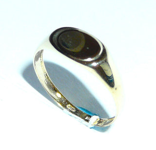 Einzelstück, klassischer Herrenring für den kleinen Finger, aber auch für Damen, Siegelring aus 333 Gold, Oval quer zum Finger, für Gravuren geeignet, poliert, Ringweite 55,5 - Goldschmiede Danilo