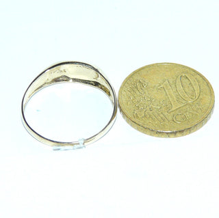 Einzelstück, klassischer Herrenring für den kleinen Finger, aber auch für Damen, Siegelring aus 333 Gold, Oval quer zum Finger, für Gravuren geeignet, poliert, Ringweite 55,5 - Goldschmiede Danilo