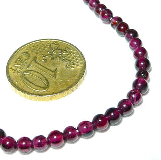 Einzelstück, Granat-Kugelkette im typischen modernen Granat-Rot, Gesamtlänge 48 cm, Stein-Durchmesser 4 mm -	Einzelstücke nur erhältlich bei www.danilogold-shop.de