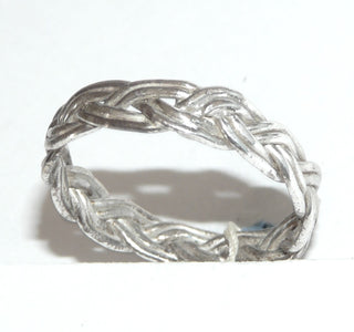 Handgearbeitetes Einzelstück, Herrenring, Trauring, Freundschaftsring, Ring "Geflochten" aus 925 Silber, gleichlaufend + poliert, aus vier Runddrähten flach geflochten, massiv, Ringweite 66, dazu paßt Ri 365 -	Handgefertigtes Unikat! Nur im Onlineshop von Juwelier & Goldschmiede Danilo!
