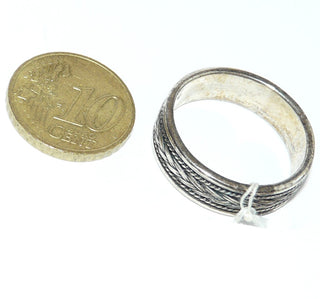 Einzelstück, Herrenring, Trauring, Ring "Fuchsschwanz" aus 925 Silber, massiv, gleichlaufend mit tief eingearbeitetem Muster, in den Tiefen geschwärzt + poliert, Ringweite 64,5 -	Unikate und Pretiosen nur erhältlich im Onlineshop der Goldschmiede Danilo!

