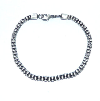 rundes Einzelstück, Armband im Himbeer-Muster, Glieder-Armband aus 925 Silber mattiert + in den Tiefen geschwärzt, 21 cm lang mit Karabiner-Verschluß, durch seine Länge auch als Herrenarmband sehr schön -	Herrenschmuck in Gold & Silber nur bei www.danilogold-shop.de