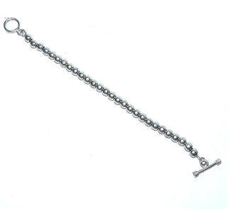 Einzelstück, Kugel-Armband, Glieder-Armband aus massivem poliertem 925 Silber, Kugeldurchmesser 6 mm, beweglich auf Ankerkette aufgereiht, 18,5 cm lang, sicherer Knebelverschluß -	Nur erhältlich im Onlineshop von Juwelier & Goldschmiede Danilo! 