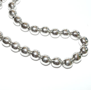 Einzelstück, Kugel-Collier aus 925 Silber, gefertigt in Mexico, 32 Kugeln mit einem Durchmesser von 10 mm + einer Erbs-Kette als Abschluß, 46 cm lang mit Kastenschloß  -	Einzelstücke nur erhältlich bei www.danilogold-shop.de
