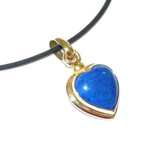 königsblaues Einzelstück, Lapislazuli-Anhänger, herzförmiger Lapislazuli-Cabochon mit feiner Maserung aus massiv 750 Gold  - Nur erhältlich bei www.danilogold-shop.de