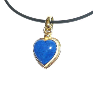 königsblaues Einzelstück, Lapislazuli-Anhänger, herzförmiger Lapislazuli-Cabochon mit feiner Maserung aus massiv 750 Gold  - Nur erhältlich bei www.danilogold-shop.de