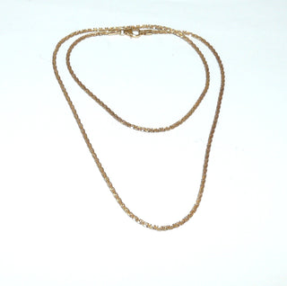 Leichtes Einzelstück, Schlangen-Collier, Schlangenkette, gedrehte Schlauchkette mit funkelnder Oberfläche, Halskette aus 925 Silber vergoldet, 45 cm, 1,8 mm breit, Karabiner - Goldschmiede Danilo