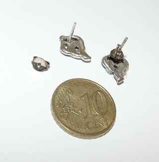 Einzelstücke, Markasit-Ohrstecker gefertigt aus 925 Silber, in Form einer stilisieren "Traube", ausgefaßt mit Markasiten, Replik im Stil um 1900 -	Unikate und Pretiosen nur erhältlich im Onlineshop der Goldschmiede Danilo!