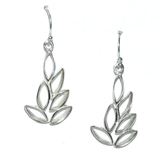 Einzelpaar, Ohrringe aus 925 Silber mit Fischerhaken, leichter, offen wirkender Ohr-Schmuck "Navette-Pyramide", Ohrhänger Länge mit Haken ca. 38,5 mm -	Nur erhältlich im Onlineshop von Juwelier & Goldschmiede Danilo!