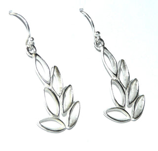 Einzelpaar, Ohrringe aus 925 Silber mit Fischerhaken, leichter, offen wirkender Ohr-Schmuck "Navette-Pyramide", Ohrhänger Länge mit Haken ca. 38,5 mm -	Nur erhältlich im Onlineshop von Juwelier & Goldschmiede Danilo!