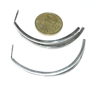 Einzelstücke, Handarbeiten, lange Ohrstecker aus massiv 925 Silber gefertigt, aus je 2 vierkantigen Streben, gebogen wie eine Steckcreole, Länge ca. 47,5 mm - Handarbeiten online bestellen bei Juwelier & Goldschmiede Danilo!