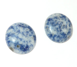 Einzelstücke, Ohrstecker aus 925 Silber mit runden Sodalith-Cabochons, schöne weiße-blaue Maserung, Durchmesser 20 mm, dazu paßt Ar 0060 -	Nur erhältlich im Onlineshop von Juwelier & Goldschmiede Danilo!