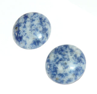Einzelstücke, Ohrstecker aus 925 Silber mit runden Sodalith-Cabochons, schöne weiße-blaue Maserung, Durchmesser 20 mm, dazu paßt Ar 0060 -	Nur erhältlich im Onlineshop von Juwelier & Goldschmiede Danilo!