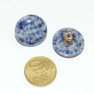 Einzelstücke, Ohrstecker aus 925 Silber mit runden Sodalith-Cabochons, schöne weiße-blaue Maserung, Durchmesser 20 mm, dazu paßt Ar 0060 -	Nur erhältlich im Onlineshop von Juwelier & Goldschmiede Danilo!