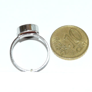 ovaler Vintage-Karneol-Ring 925 Silber poliert, schlichter Ring Karneol-Platte in Zarge gehalten, verstellbar bis ca. Ringweite 62, späte 1960 von Schätzle & Tschudin - Goldschmiede-Danilo