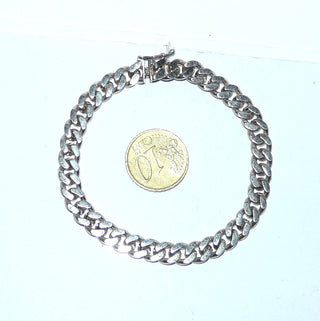 Einzelstück, Panzer-Armband, Armreif, Glieder-Armband auch für Herren geeignet, aus massivem polierten 925 Silber, poliert, 19 cm lang, Kastenschloß + Sicherheitsacht -	Nur erhältlich im Onlineshop von Juwelier & Goldschmiede Danilo!