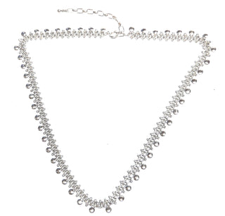 Retro-Einzelstück, Vintage-Halskette, Behang-Collier im Garibaldi-Muster mit Halbkugeln an einem Rand aus 835 Silber, 48 cm inklusive Verlängerung, um 1950-1960 - Unikate und Pretiosen nur erhältlich im Onlineshop der Goldschmiede Danilo!
